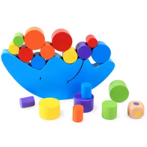 خشبية القمر التوازن كتل الاطفال الملونة كومة . Wooden Moon Balance Blocks Kids Colorful