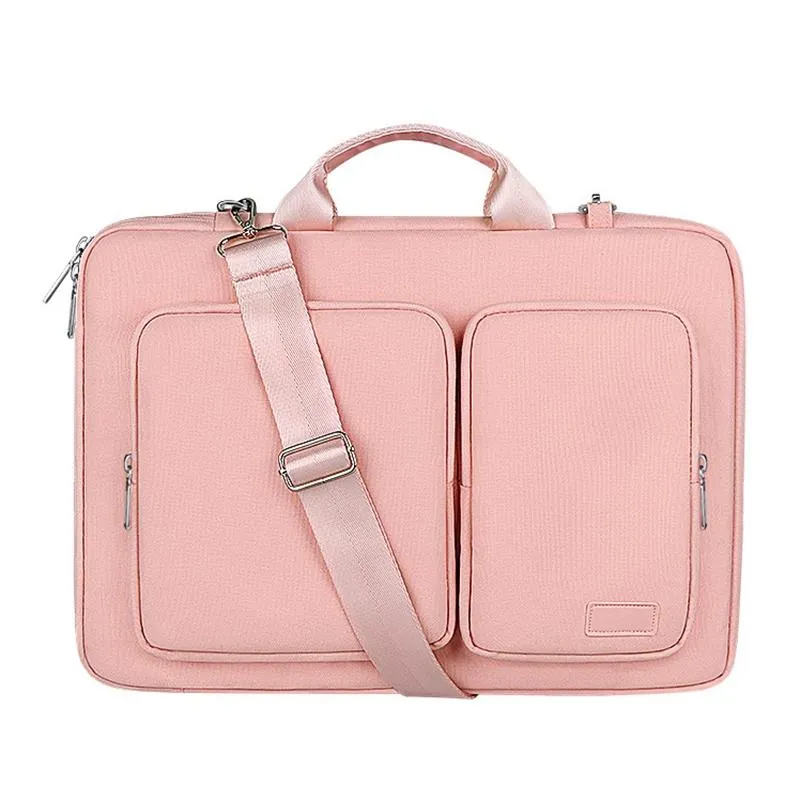 15.6 Inch Detachable Shoulder Laptop Bag | Thickened Polyester | Silver Gray