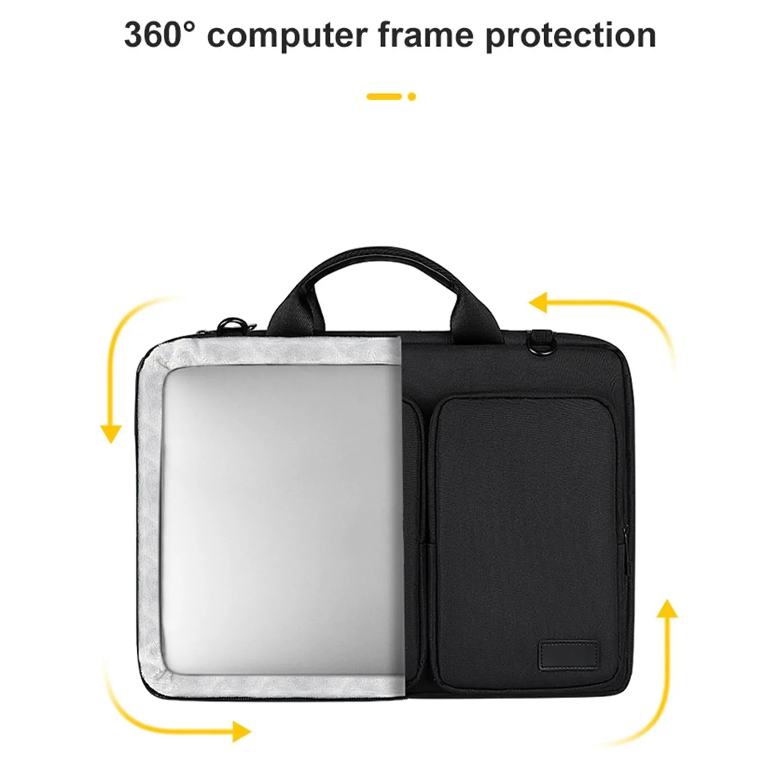 15.6 Inch Detachable Shoulder Laptop Bag | Thickened Polyester | Silver Gray