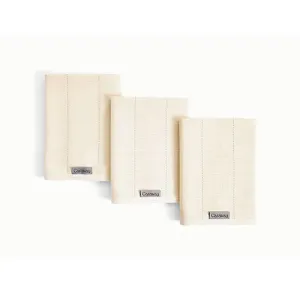 3pc Linen Tea Towel Set, Cream