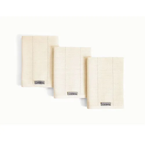 3pc Linen Tea Towel Set, Cream