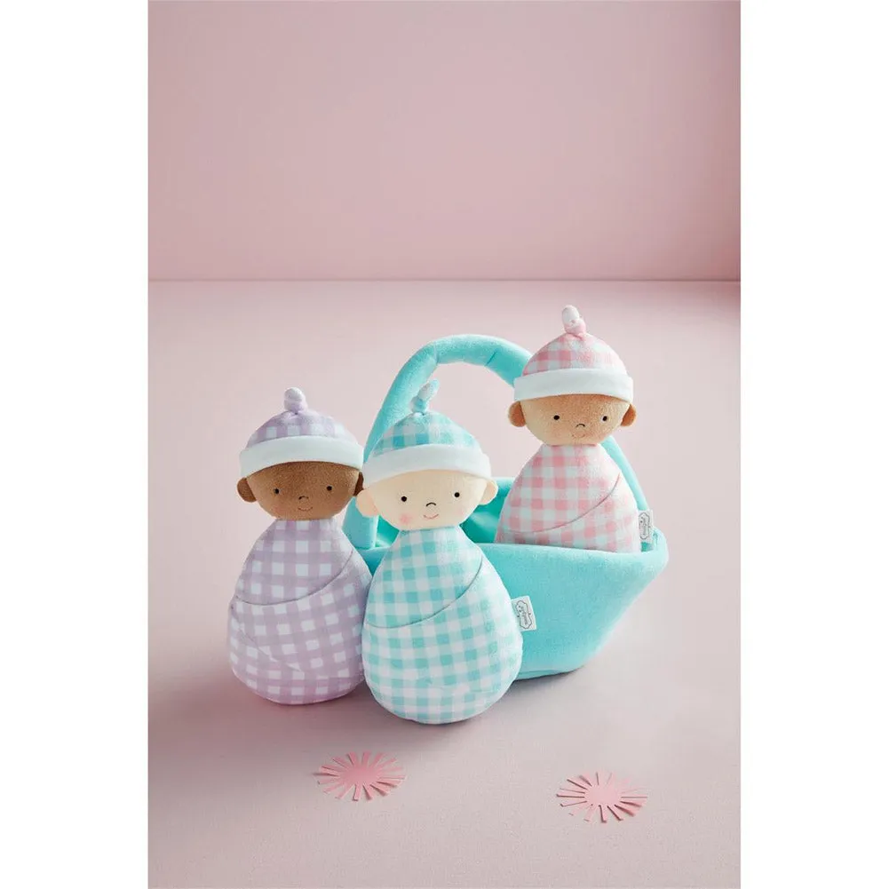 4 Piece Basket of Baby Dolls by Mud Pie
