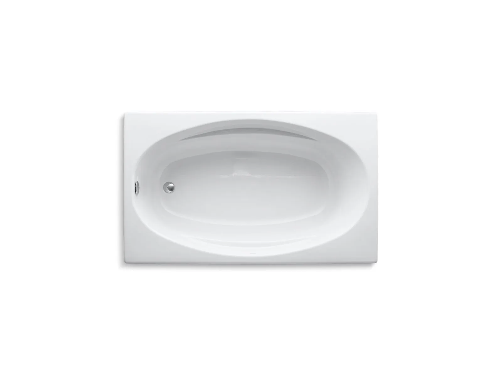 62.63" Acrylic Drop-In Bathtub in White
