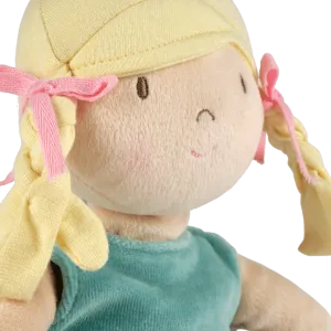 Abby Blonde Hair Doll - In Blue and  Flower Printed Dress with Heat Pack