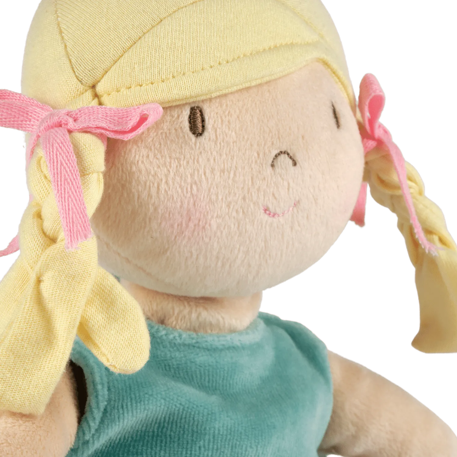 Abby Blonde Hair Doll - In Blue and  Flower Printed Dress with Heat Pack