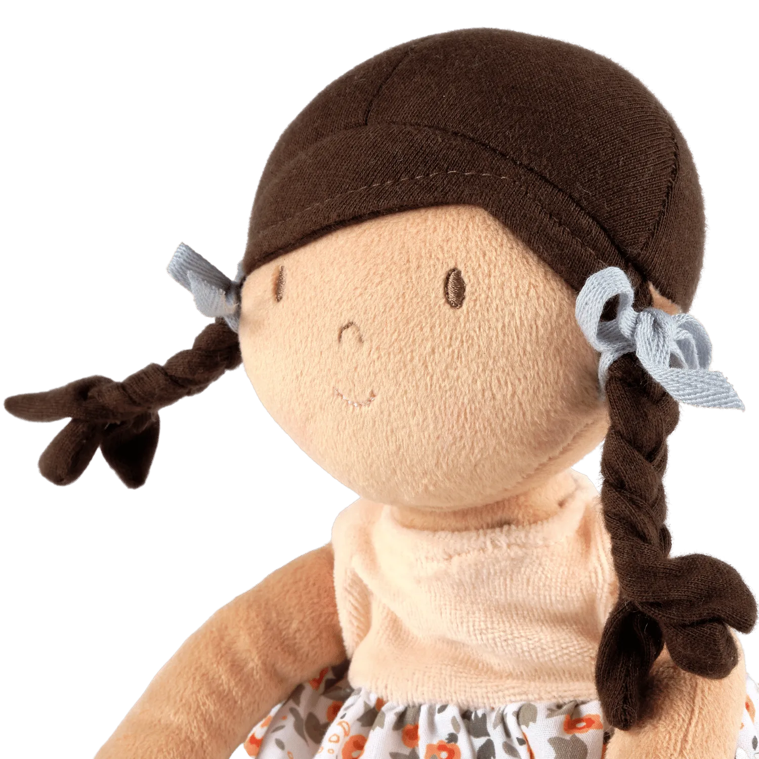 Aleah Black Hair Doll - In Peach andFlower Printed Dress with Heat Pack