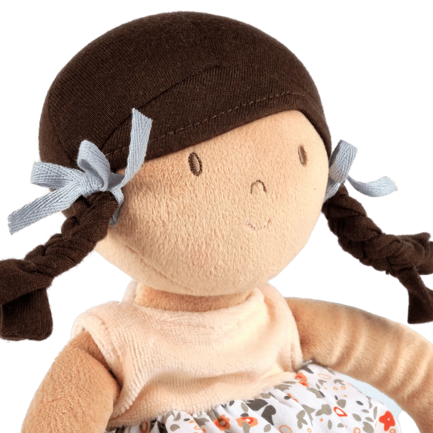 Aleah Black Hair Doll - In Peach andFlower Printed Dress with Heat Pack