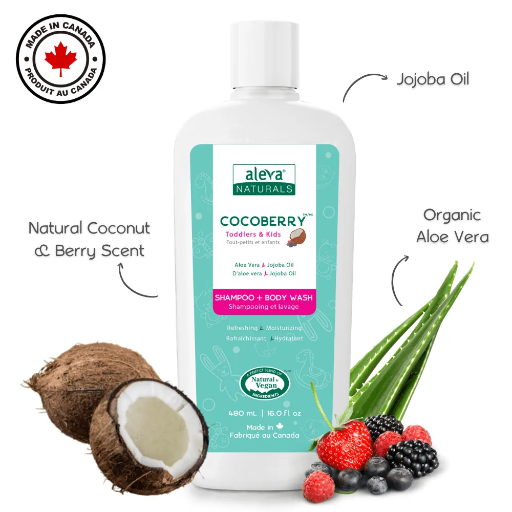 Aleva Naturals® Cocoberry™ Toddler & Kids Shampoo & Body Wash - 480ml