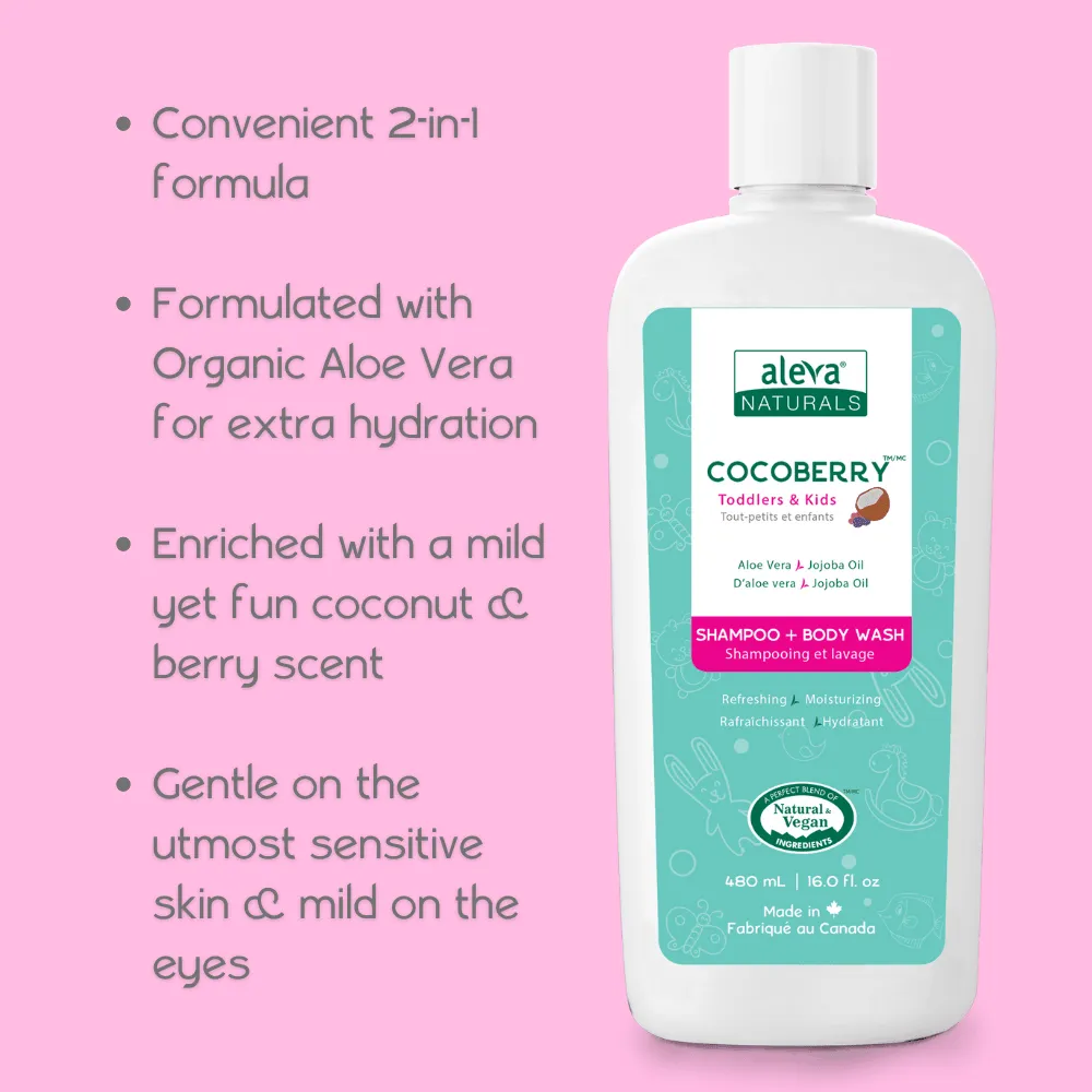 Aleva Naturals® Cocoberry™ Toddler & Kids Shampoo & Body Wash - 480ml