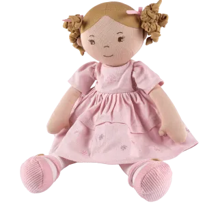 Amelia - Lt. brown hair Doll with Pink Linen dress