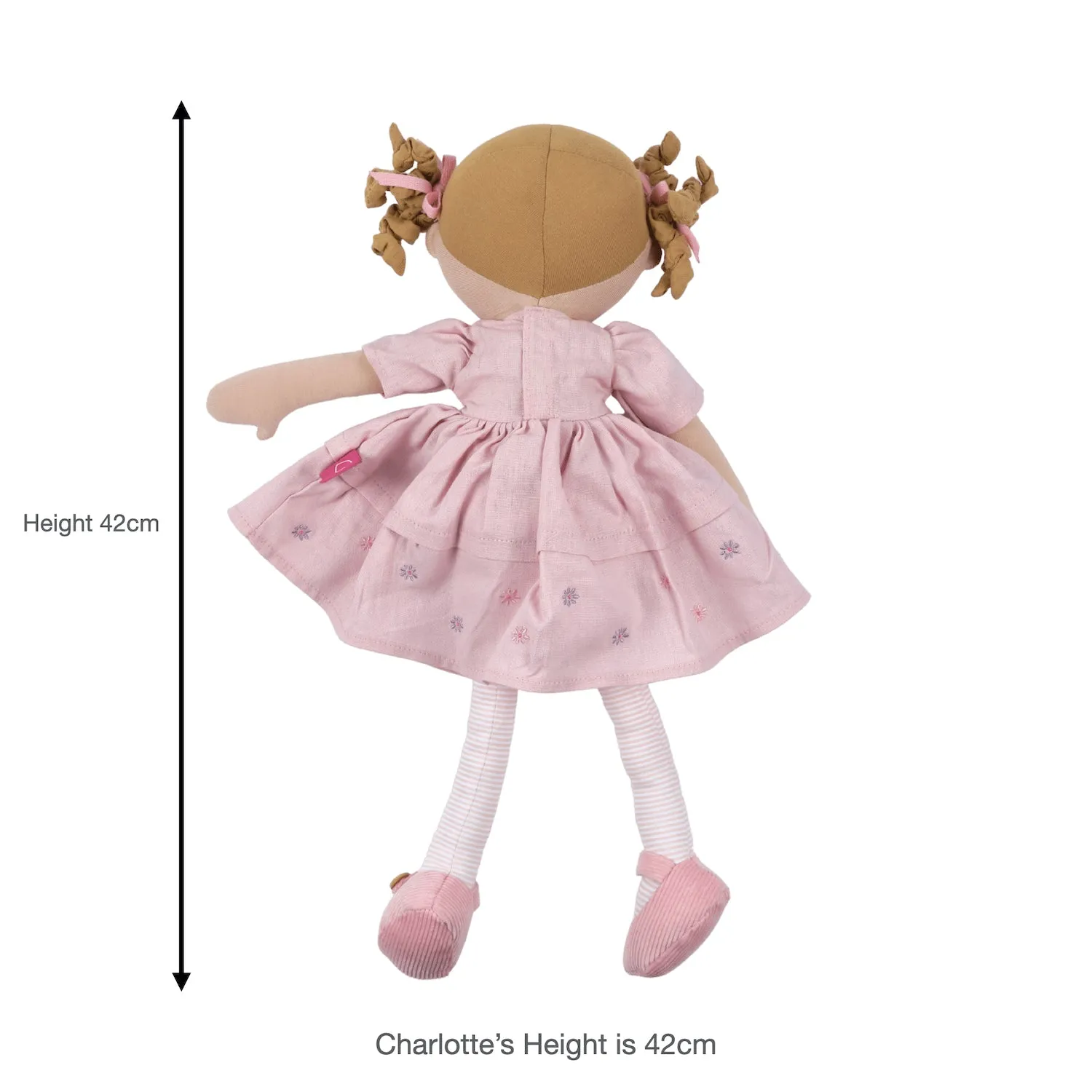 Amelia - Lt. brown hair Doll with Pink Linen dress