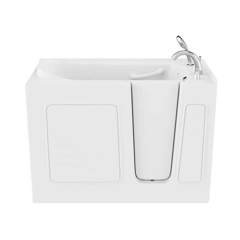 ANZZI 26 in. x 53 in. Right Drain Quick Fill Walk-In Soaking Tub in White