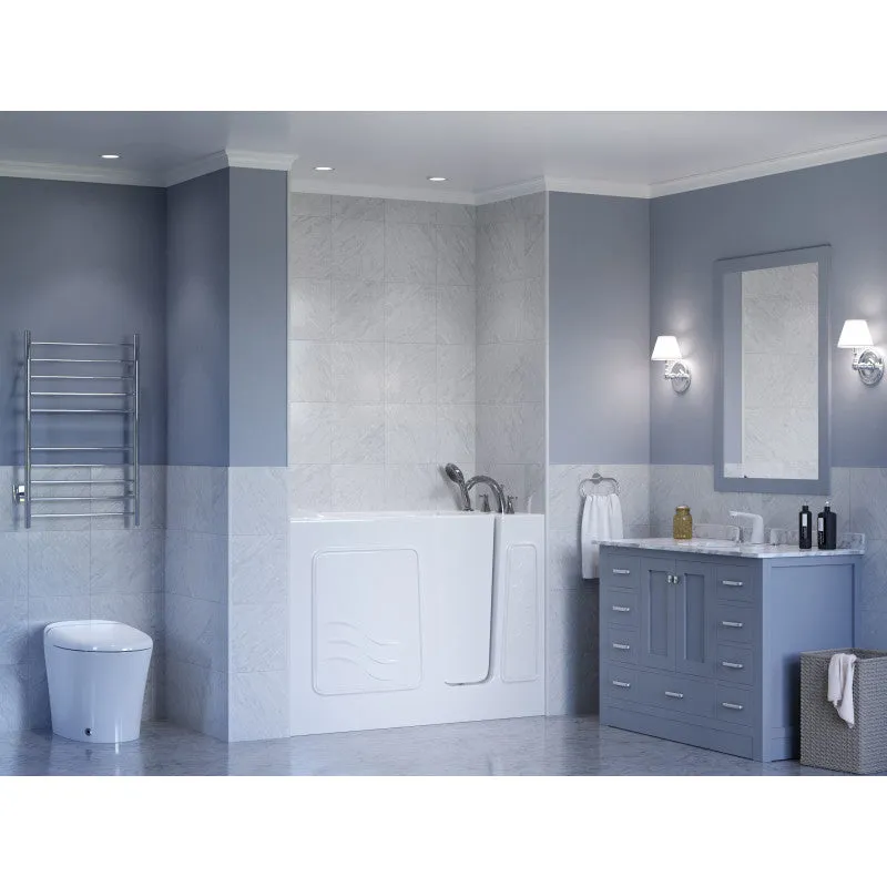 ANZZI 26 in. x 53 in. Right Drain Quick Fill Walk-In Soaking Tub in White