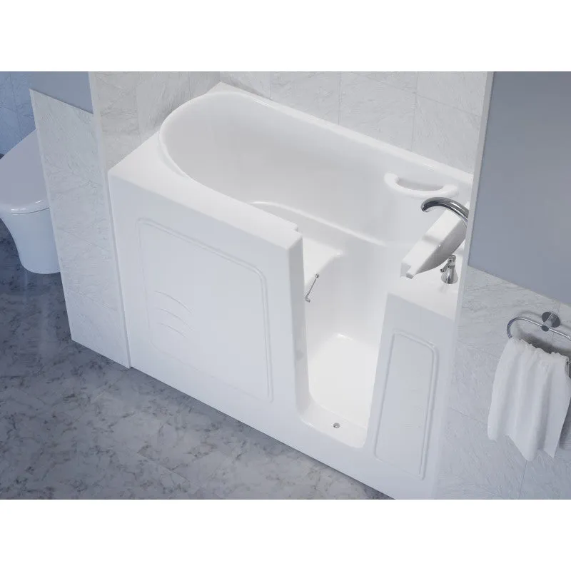 ANZZI 26 in. x 53 in. Right Drain Quick Fill Walk-In Soaking Tub in White