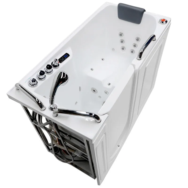 ANZZI 27 in. x 53 in. Right Drain Walk-In Whirlpool and Air Tub with Total Spa Suite in White