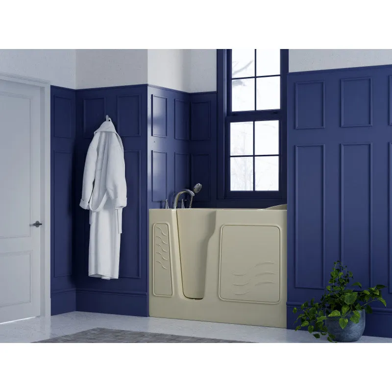 ANZZI 29 in. x 52 in. Left Drain Quick Fill Walk-In Soaking Tub in Biscuit