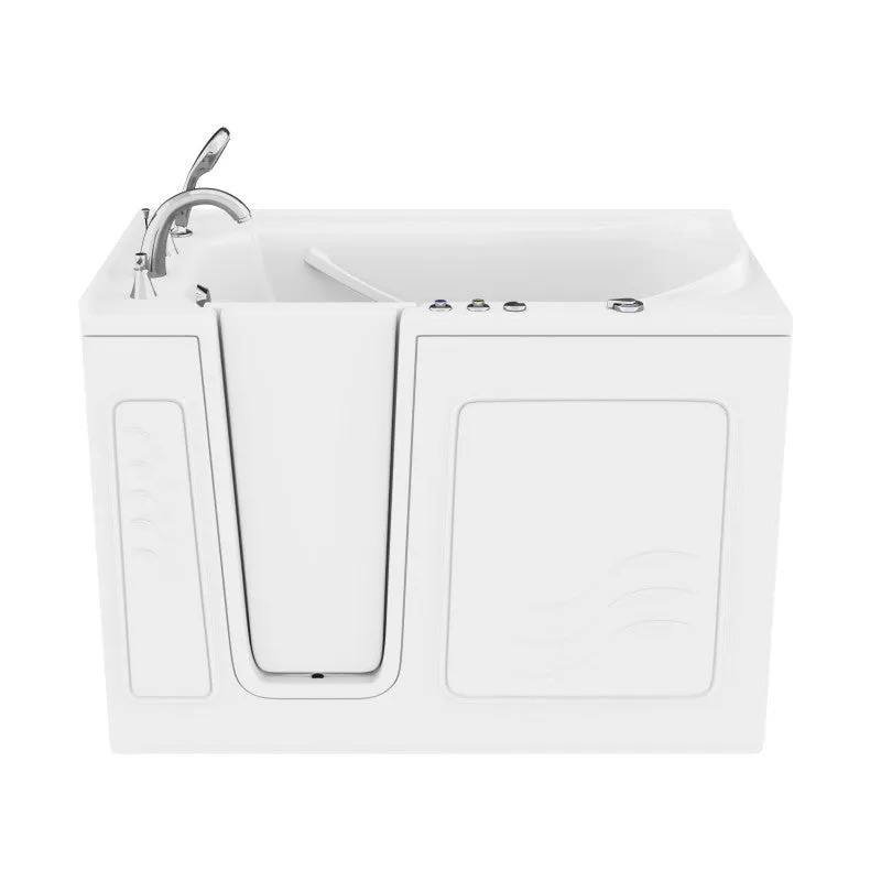 ANZZI 30 in. x 53 in. Left Drain Quick Fill Walk-In Whirlpool Tub with Powered Fast Drain in White