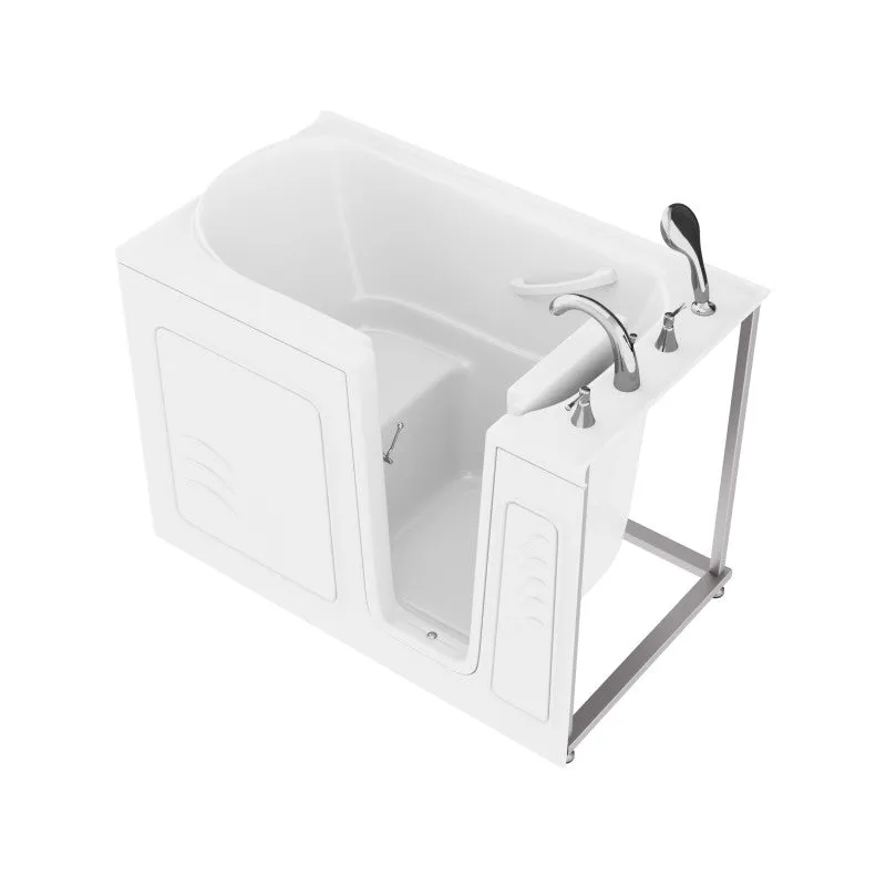 ANZZI 30 in. x 53 in. Right Drain Quick Fill Walk-In Soaking Tub in White