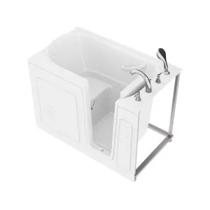 ANZZI 30 in. x 53 in. Right Drain Quick Fill Walk-In Soaking Tub in White
