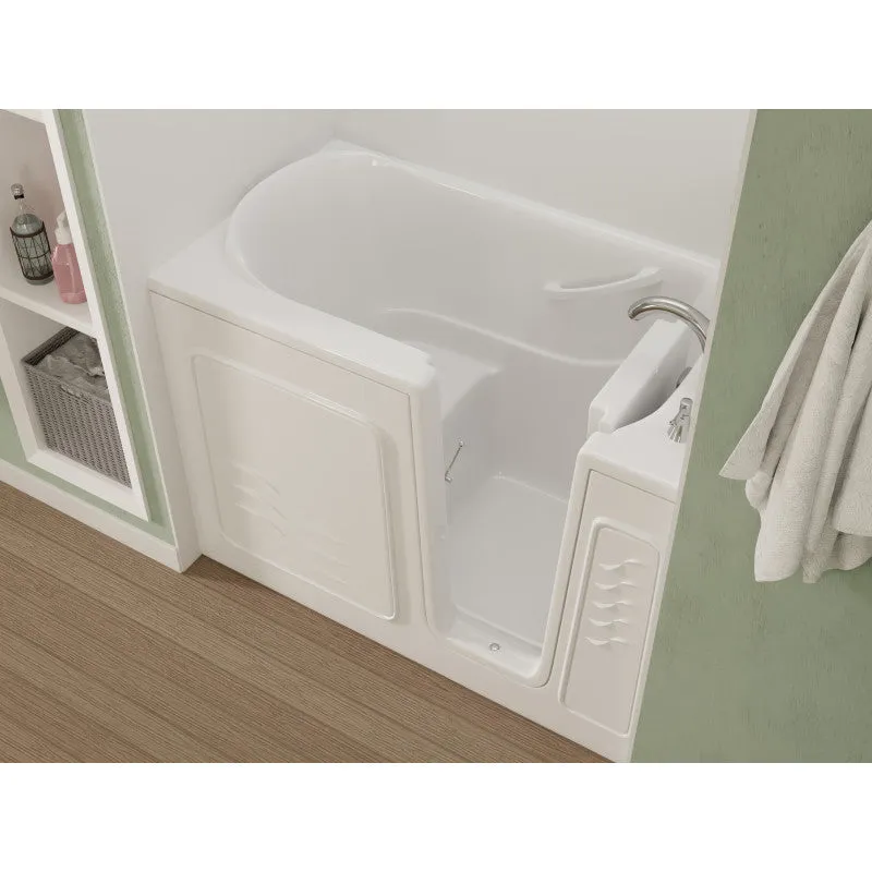 ANZZI 30 in. x 53 in. Right Drain Quick Fill Walk-In Soaking Tub in White