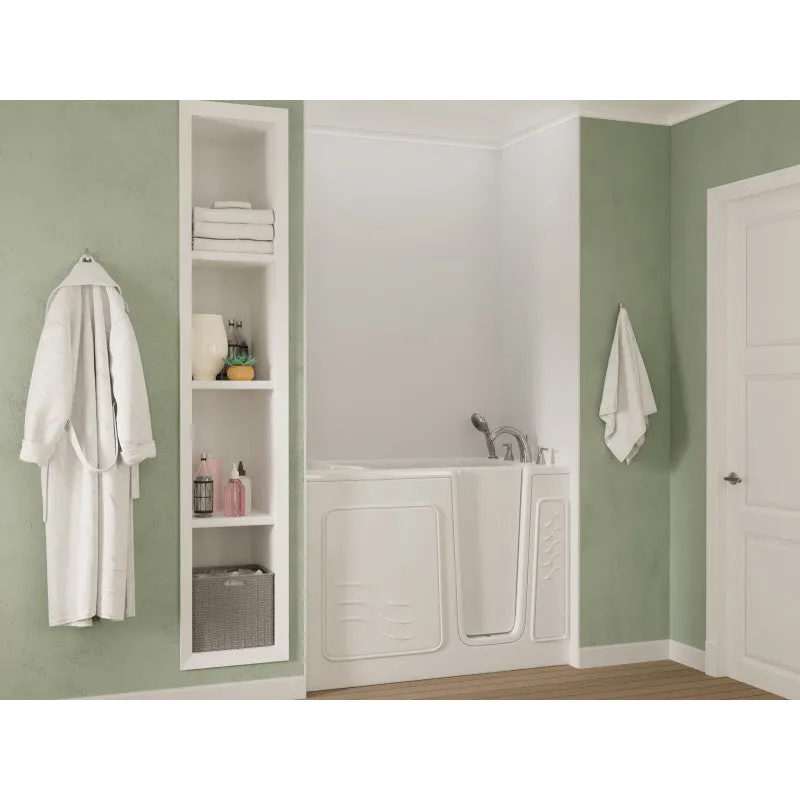 ANZZI 30 in. x 53 in. Right Drain Quick Fill Walk-In Soaking Tub in White
