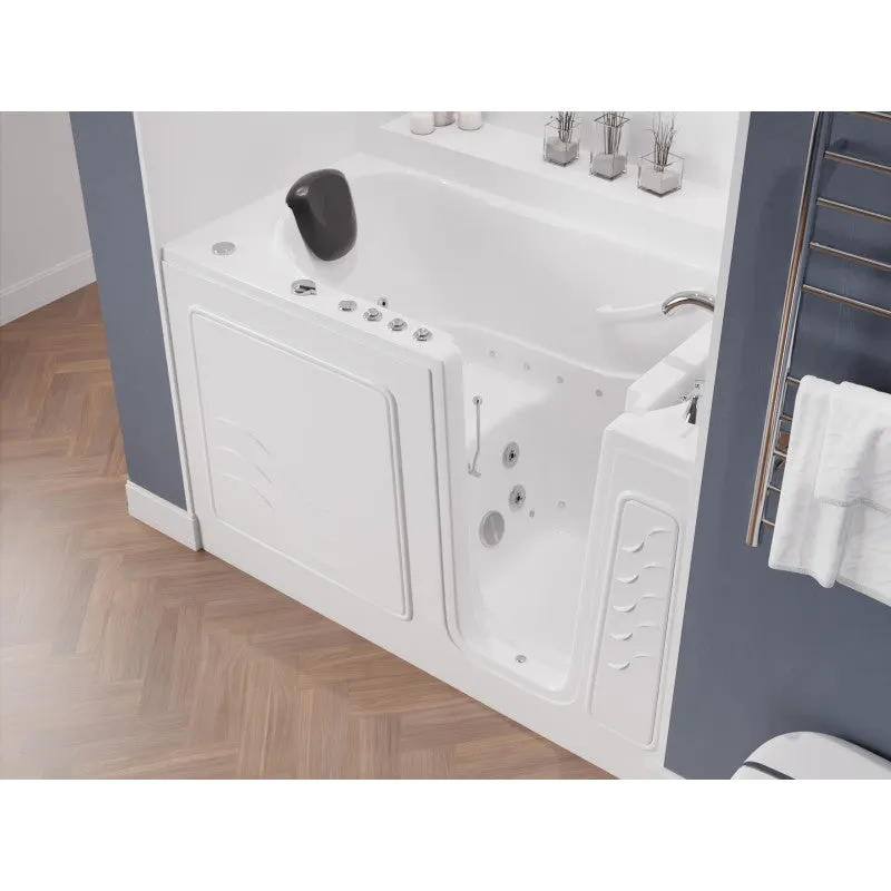 ANZZI 30 in. x 60 in. Right Drain Quick Fill Walk-In Whirlpool and Air Tub with Powered Fast Drain in White