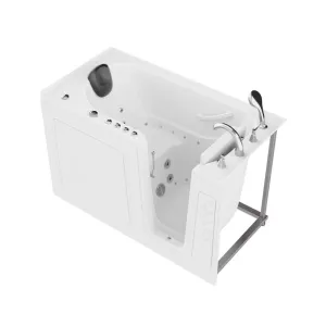 ANZZI 30 in. x 60 in. Right Drain Quick Fill Walk-In Whirlpool and Air Tub with Powered Fast Drain in White