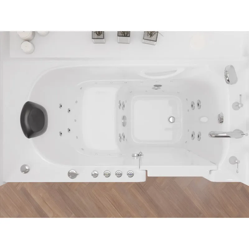 ANZZI 30 in. x 60 in. Right Drain Quick Fill Walk-In Whirlpool and Air Tub with Powered Fast Drain in White