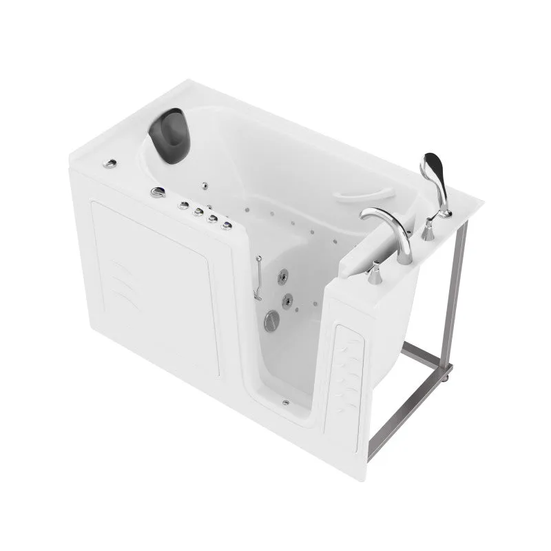 ANZZI 30 in. x 60 in. Right Drain Quick Fill Walk-In Whirlpool and Air Tub with Powered Fast Drain in White