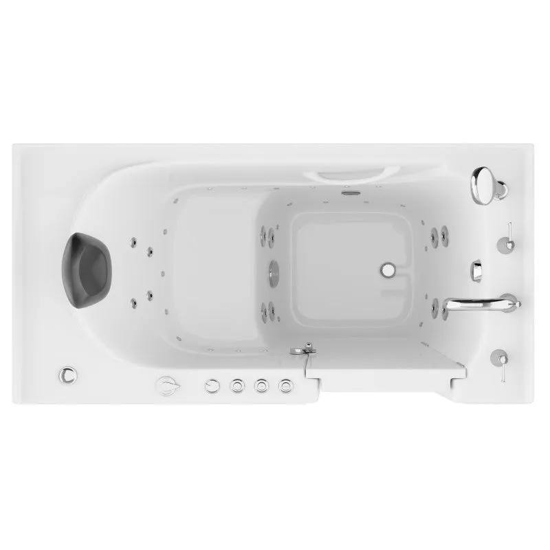 ANZZI 30 in. x 60 in. Right Drain Quick Fill Walk-In Whirlpool and Air Tub with Powered Fast Drain in White