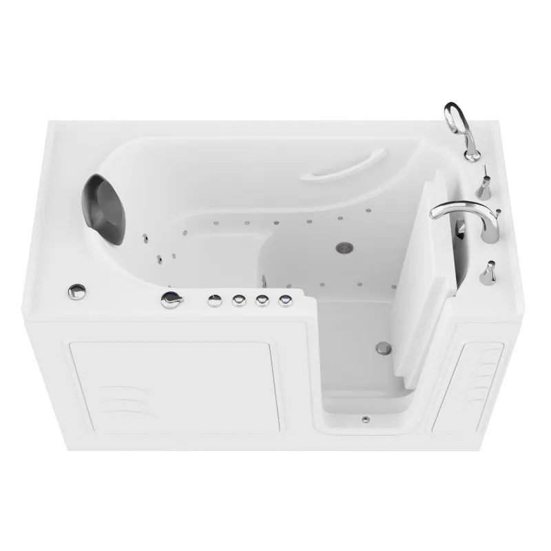 ANZZI 30 in. x 60 in. Right Drain Quick Fill Walk-In Whirlpool and Air Tub with Powered Fast Drain in White