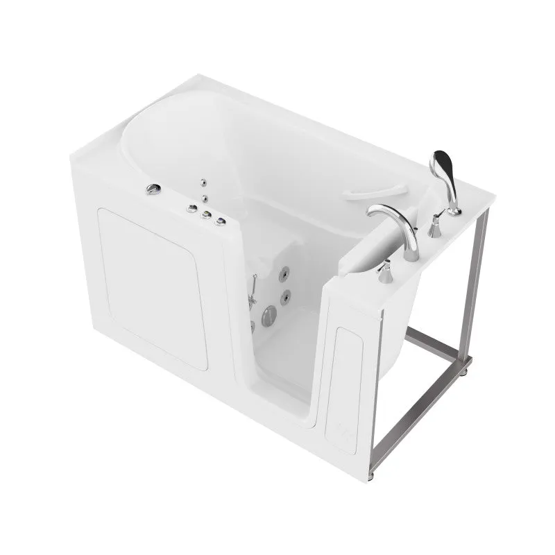 ANZZI 32 in. x 60 in. Right Drain Quick Fill Walk-In Whirlpool Tub with Powered Fast Drain in White