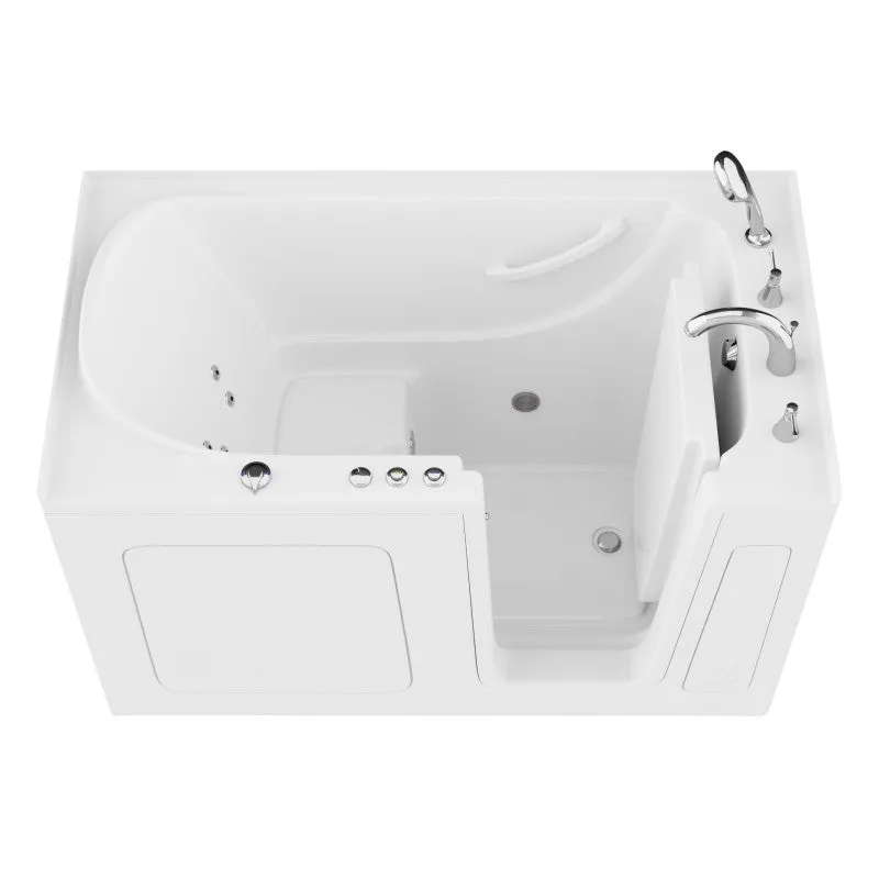 ANZZI 32 in. x 60 in. Right Drain Quick Fill Walk-In Whirlpool Tub with Powered Fast Drain in White