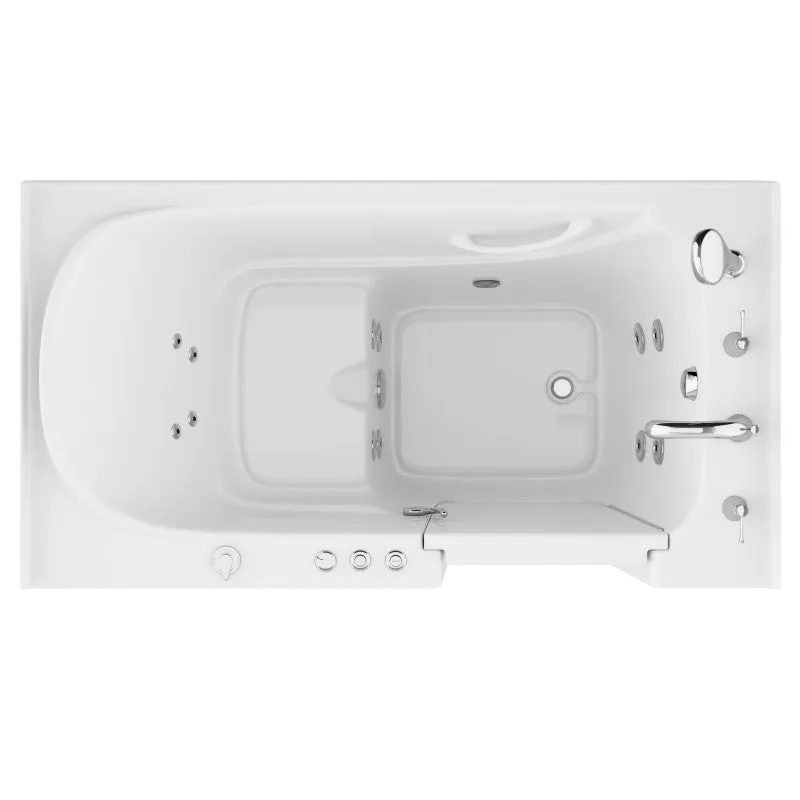 ANZZI 32 in. x 60 in. Right Drain Quick Fill Walk-In Whirlpool Tub with Powered Fast Drain in White