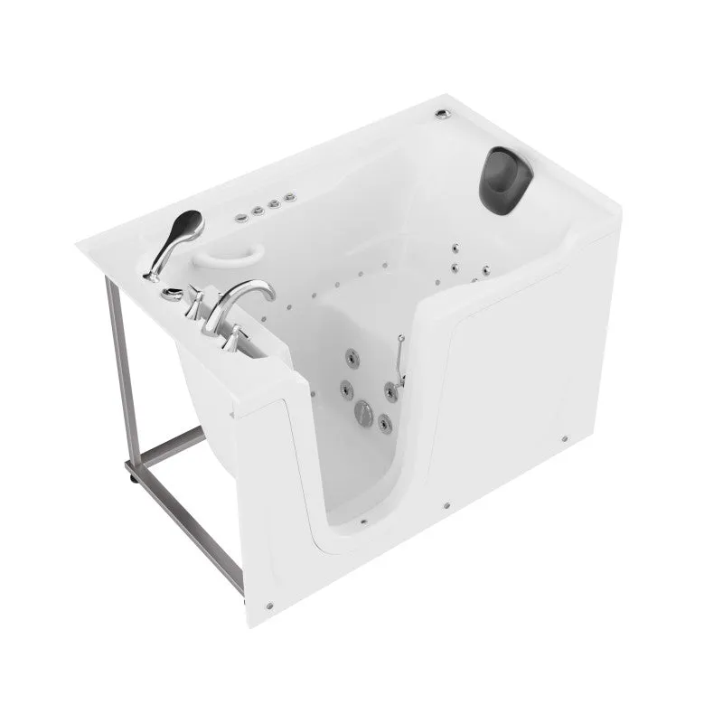 ANZZI 36 in. x 60 in. Left Drain Quick Fill Walk-In Whirlpool and Air Tub with Powered Fast Drain in White