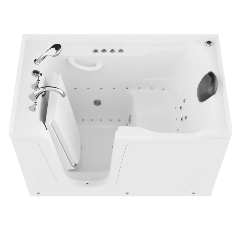 ANZZI 36 in. x 60 in. Left Drain Quick Fill Walk-In Whirlpool and Air Tub with Powered Fast Drain in White