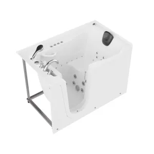 ANZZI 36 in. x 60 in. Left Drain Quick Fill Walk-In Whirlpool and Air Tub with Powered Fast Drain in White