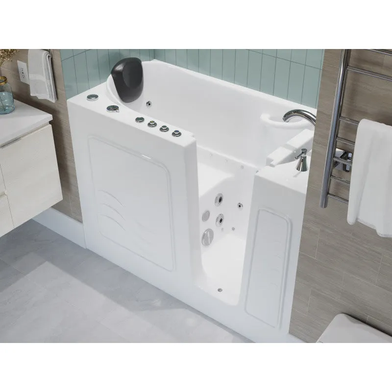 ANZZI 53 - 60 in. x 26 in. Right Drain Air and Whirlpool Jetted Walk-in Tub in White