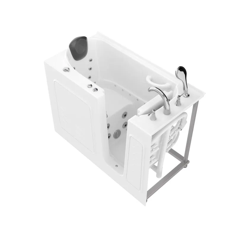 ANZZI 53 - 60 in. x 26 in. Right Drain Air and Whirlpool Jetted Walk-in Tub in White