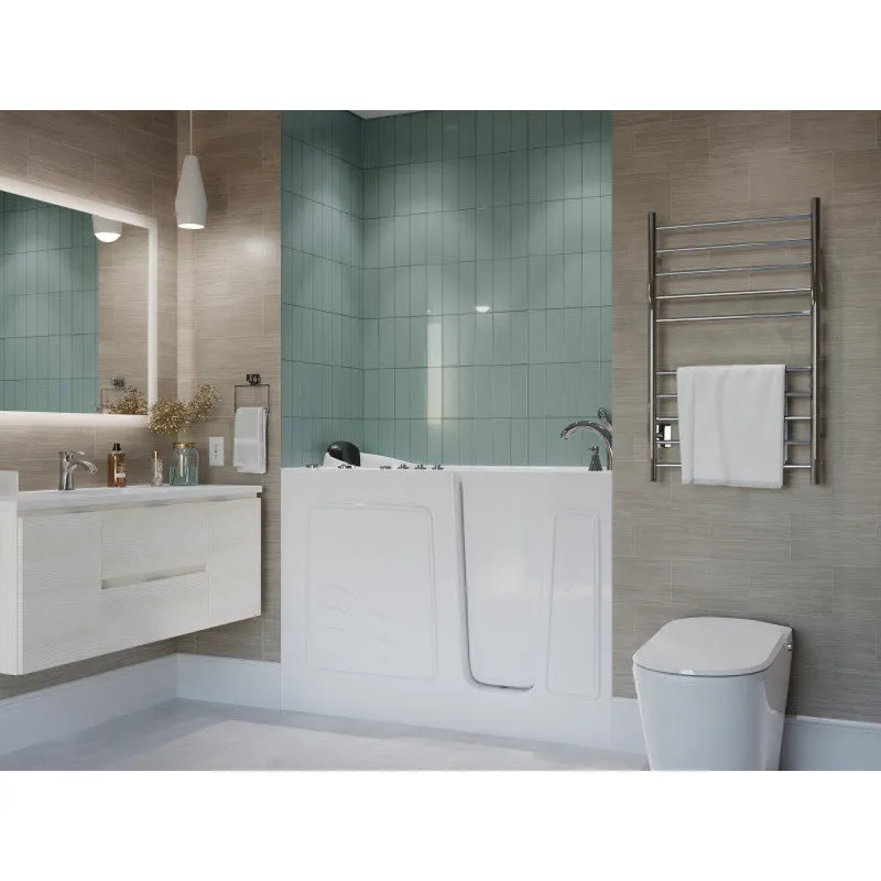 ANZZI 53 - 60 in. x 26 in. Right Drain Air and Whirlpool Jetted Walk-in Tub in White