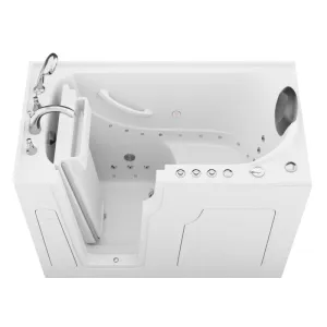 ANZZI Coupe Premier 53 - 60 in x 28 in. Left Drain Air and Whirlpool Jetted Walk-in Tub in White