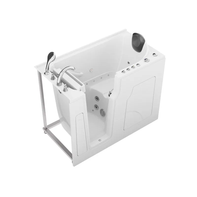 ANZZI Coupe Premier 53 - 60 in x 28 in. Left Drain Air and Whirlpool Jetted Walk-in Tub in White