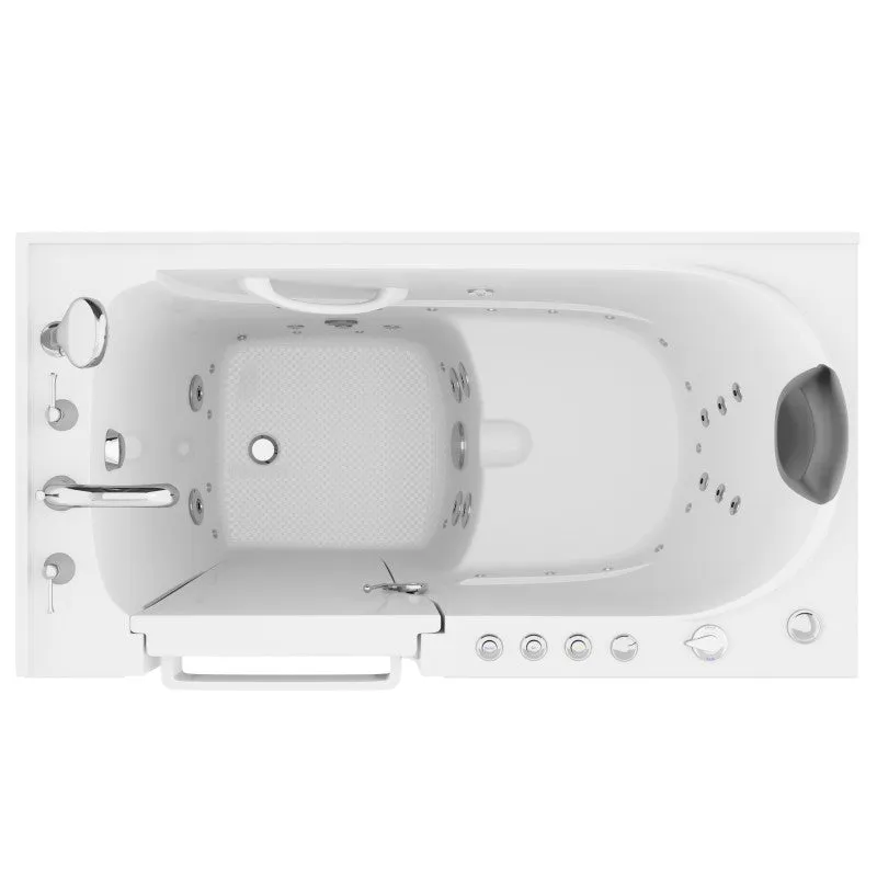 ANZZI Coupe Premier 53 - 60 in x 28 in. Left Drain Air and Whirlpool Jetted Walk-in Tub in White