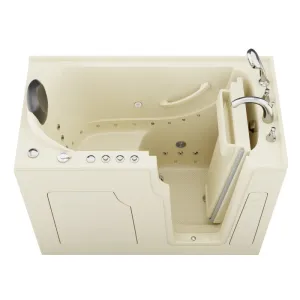 ANZZI Coupe Premier 53 - 60 in x 28 in. Right Drain Air and Whirlpool Jetted Walk-in Tub in Biscuit