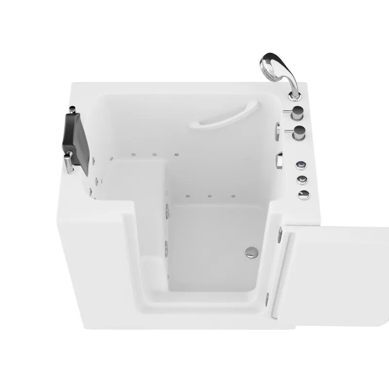 ANZZI Coupe Series 27 in. x 39 in. Right Drain Quick Fill Walk-In Whirlpool and Air Tub in White