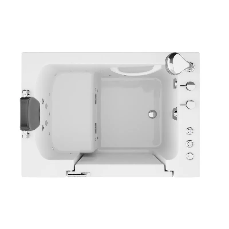 ANZZI Coupe Series 27 in. x 39 in. Right Drain Quick Fill Walk-In Whirlpool and Air Tub in White