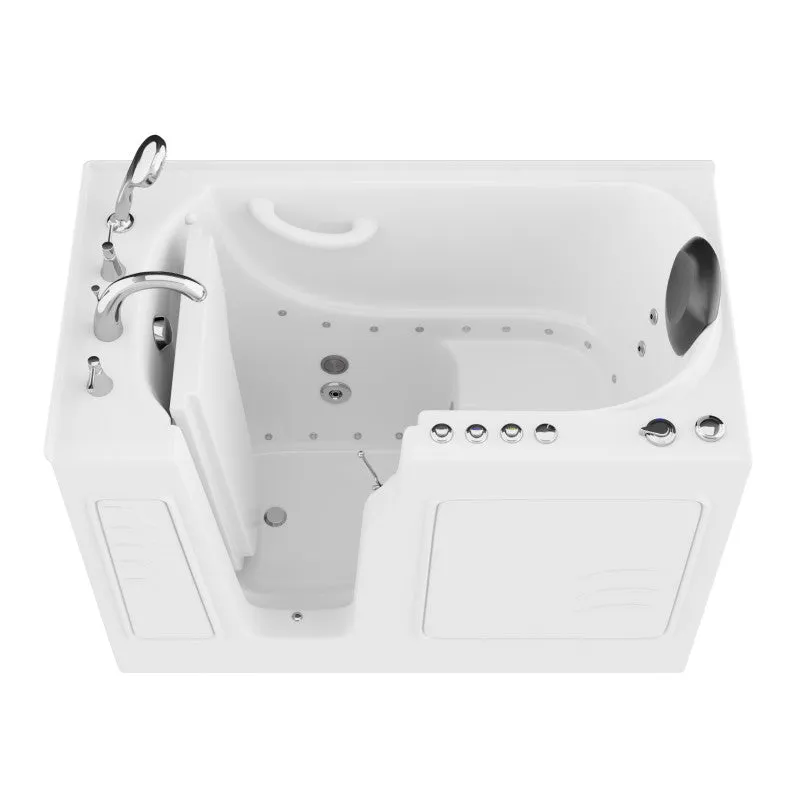 ANZZI Coupe Series 29 in. x 52 in. Left Drain Quick Fill Walk-In Whirlpool and Air Tub with Powered Fast Drain in White
