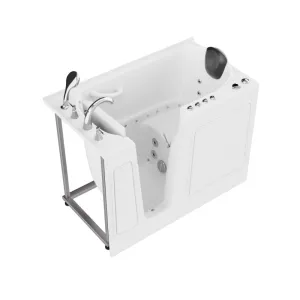 ANZZI Coupe Series 29 in. x 52 in. Left Drain Quick Fill Walk-In Whirlpool and Air Tub with Powered Fast Drain in White