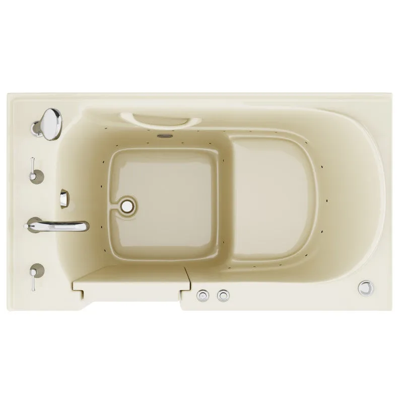 ANZZI Coupe Series 30 in. x 53 in. Left Drain Quick Fill Walk-In Air Tub in Biscuit