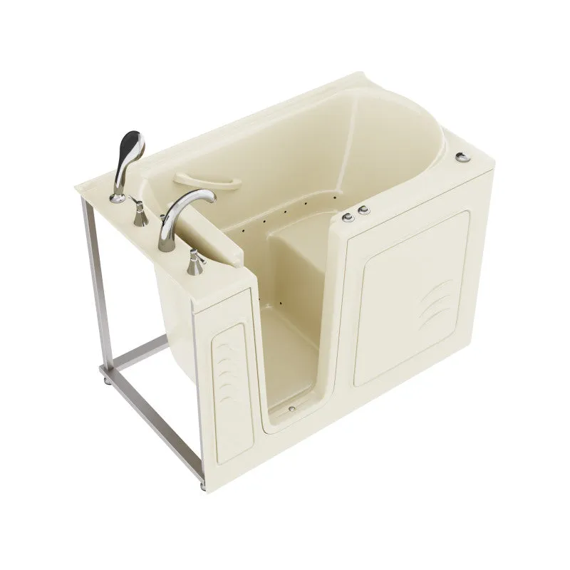 ANZZI Coupe Series 30 in. x 53 in. Left Drain Quick Fill Walk-In Air Tub in Biscuit